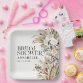 Brautparty Pampas Gras Moderne, elegante Natur Pappteller (Party)