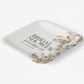 Brautparty Pampas Gras Moderne, elegante Natur Pappteller (Gewinkelt)