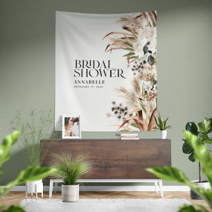 Brautparty Pampas Gras Moderne, elegante Natur Wandteppich
