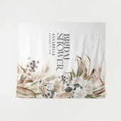 Brautparty Pampas Gras Moderne, elegante Natur Wandteppich (Vorderseite (Horizontal))