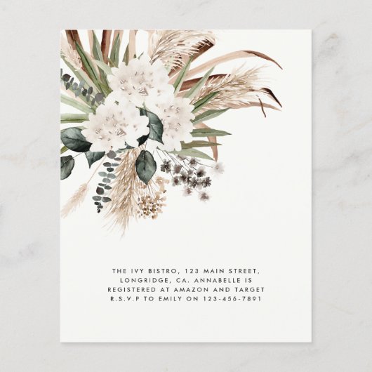 Brautparty Pampas Gras Moderne Terracotta Chic (Rückseite)