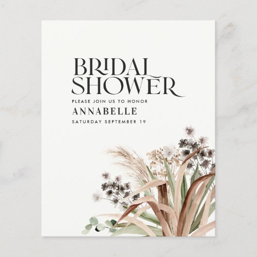 Brautparty Pampas Gras Moderne Terracotta Chic (Vorderseite)