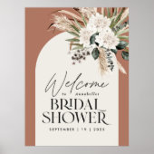 Brautparty Pampas Gras Moderne Terracotta Chic Poster (Vorne)