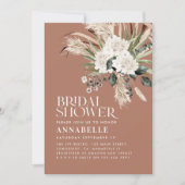 Brautparty Pampas Gras Moderne Terracotta invieren Einladung (Vorderseite)