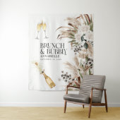 Brautparty Pampas Gras Moderner Champagner Wandteppich (Beispiel)