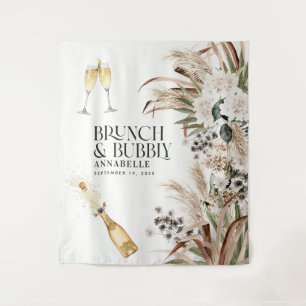 Brautparty Pampas Gras Moderner Champagner Wandteppich