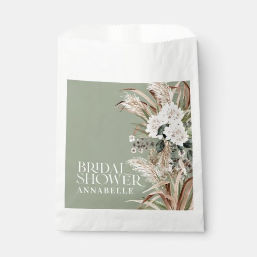 Brautparty Pampas Gras Modernes boho Gastgeschenk Geschenktütchen (Vorderseite)