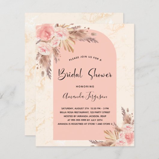 Brautparty Pampas Gras Rose (Vorne/Hinten)