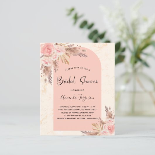 Brautparty Pampas Gras Rose (Stehend Vorderseite)