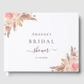 Brautparty Pampas Gras Rose Gold Gästebuch (Vorderseite)