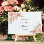 Brautparty Pampas Gras Rose Gold Gästebuch<br><div class="desc">Für ein elegantes und modernes Brautparty. Ein schick weißer Hintergrund. Die Einrichtung ist mit Rose-Gold,  rosa Blumen,  Pampas-Gras dekoriert. Personalisieren und fügen Sie einen Namen und ein Datum hinzu.</div>