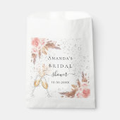 Brautparty Pampas Gras Rose Goldblase Geschenktütchen (Vorderseite)