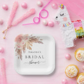 Brautparty Pampas Gras Rose Goldblume Pappteller (Party)