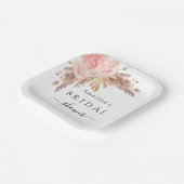 Brautparty Pampas Gras Rose Goldblume Pappteller (Gewinkelt)