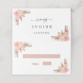 Brautparty Pampas Gras Rose Goldblütenflora Platzkarte (Außenseite Aufgefaltet)