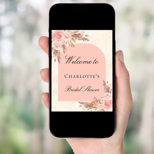 Brautparty Pampas Gras Rose Goldrausch Poster