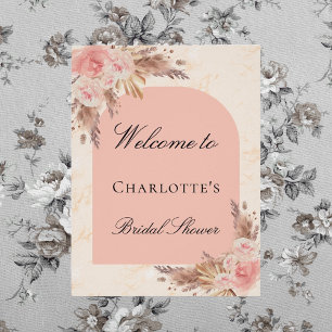 Brautparty Pampas Gras Rose Goldrausch Poster