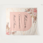 Brautparty Pampas Gras Rose Goldrausch Wandteppich (Vorderseite (Horizontal))