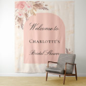 Brautparty Pampas Gras Rose Goldrausch Wandteppich (Beispiel)