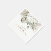 Brautparty Pampas Gras und Weiße Blume Serviette (Ecke)