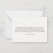 Brautparty Pampas Gras Weiß Naturdanke Mitteilungskarte (Rückseite)