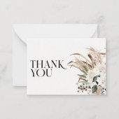 Brautparty Pampas Gras Weiß Naturdanke Mitteilungskarte (Vorderseite)