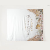 Brautparty Pampas Grass & Blush Wandteppich (Vorderseite (Horizontal))