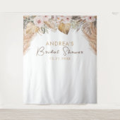 Brautparty Pampas Grass & Blush Wandteppich (Vorderseite)