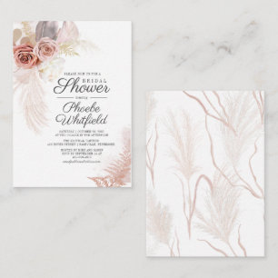 Brautparty Pampas Grass Floral Budget Card Mitteilungskarte
