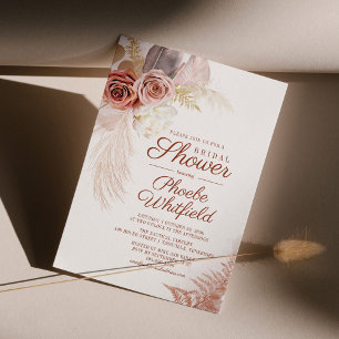 Brautparty Pampas Grass Floral Terracotta Einladung