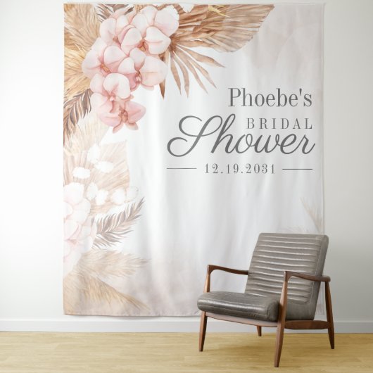 Brautparty Pampas Grass Tan Rustikale Wandteppich (Beispiel)