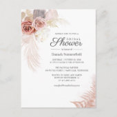 Brautparty Pampas Grass Tan Script Einladungspostkarte (Vorderseite)