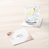 Brautparty Pampas Grass Tan Terracotta Rechteckiger Pappuntersetzer (Vor Ort)