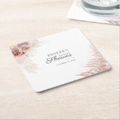 Brautparty Pampas Grass Tan Terracotta Rechteckiger Pappuntersetzer (angewinkelt)