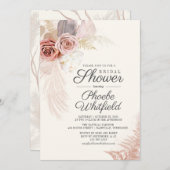 Brautparty Pampas Grass Terracotta Einladung (Vorne/Hinten)