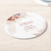 Brautparty Pampas Grass Terracotta Runder Pappuntersetzer (Angewinkelt)