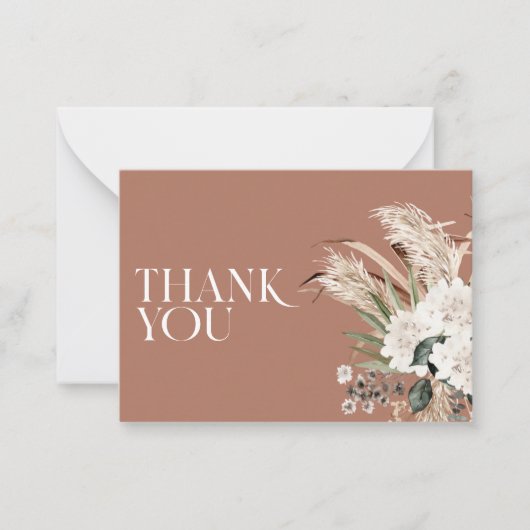 Brautparty pampas grass terracotta vielen Dank Mitteilungskarte (Vorderseite)