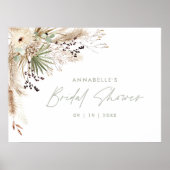 Brautparty Pampas modern und elegant Poster (Vorne)