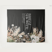 Brautparty Pampas Moderne Schwarz Wandteppich (Vorderseite (Horizontal))