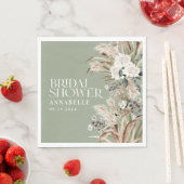 Brautparty Pampas Modernes, elegantes Weiß Serviette (Beispiel)