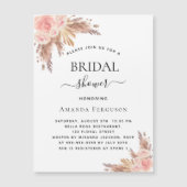 Brautparty Pampas Rose boho Einladungsmagnet Magnetkarte (Vorderseite)