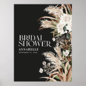 Brautparty Pampas terracotta Moderne schwarze Scha Poster (Vorne)