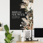 Brautparty Pampas terracotta Moderne schwarze Scha Poster (Heimbüro)