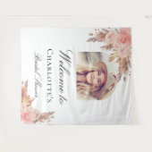 Brautparty Pampelgras Rosa Foto Wandteppich (Vorderseite (Horizontal))