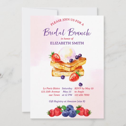 Brautparty Pancakes Eisbeeren Einladung (Vorderseite)