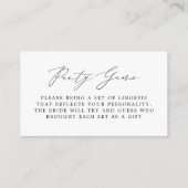 Brautparty-Pantoletten-Spielgröße Einlegen Begleitkarte (Rückseite)