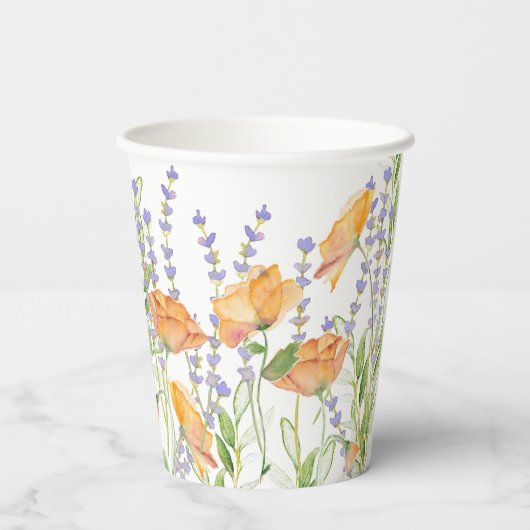 Brautparty Paper Cups Farbige Blume Pappbecher (Rückseite)