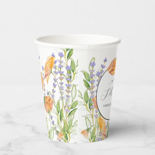 Brautparty Paper Cups Farbige Blume Pappbecher (Rechts)