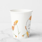 Brautparty Paper Cups Orange Poppy Blume Pappbecher (Rechts)