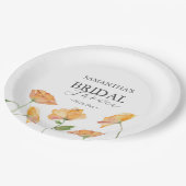 Brautparty Paper Tellers Orange Poppy Blume Pappteller (Schrägansicht)